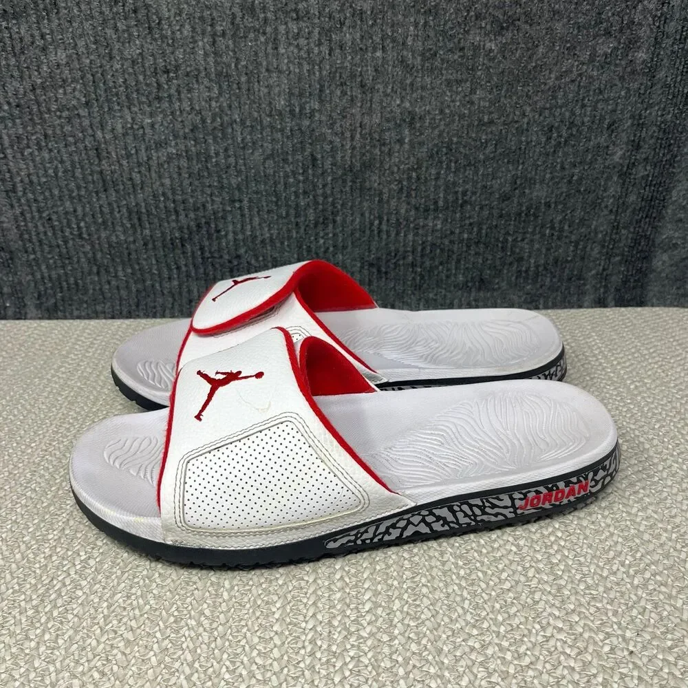 Nike Air Jordan Hydro 3 Retro Slide White Cement University Red Sz 12 854556-103